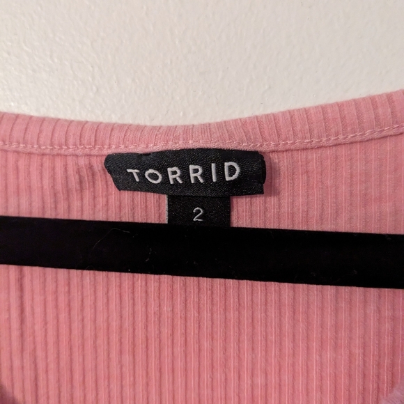 Torrid Pink Ribbed Tank Top Size 2 (18/20) - Picture 3 of 5